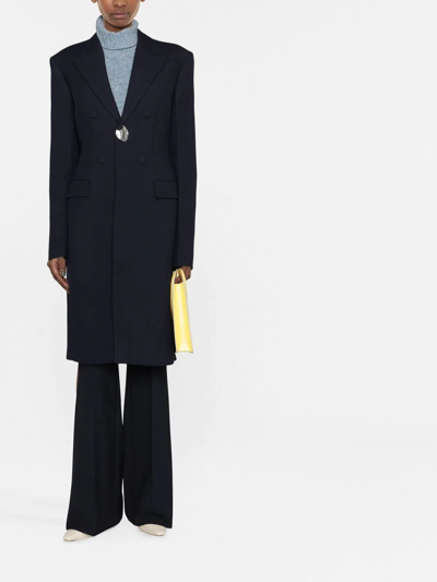 Jil Sander Single-button Wool Coat In Blau