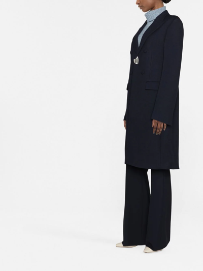 Jil Sander Single-button Wool Coat In Blau