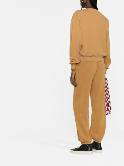 Shop Ksubi Ribbed-detail Round-neck Sweatshirt In Orange