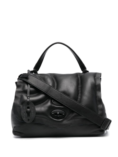 Shop Zanellato Leather Shoulder Bag In Schwarz