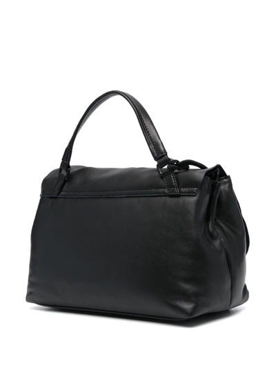 Shop Zanellato Leather Shoulder Bag In Schwarz