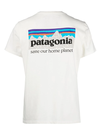 Shop Patagonia P-6 Mission Organic Cotton T-shirt In Weiss
