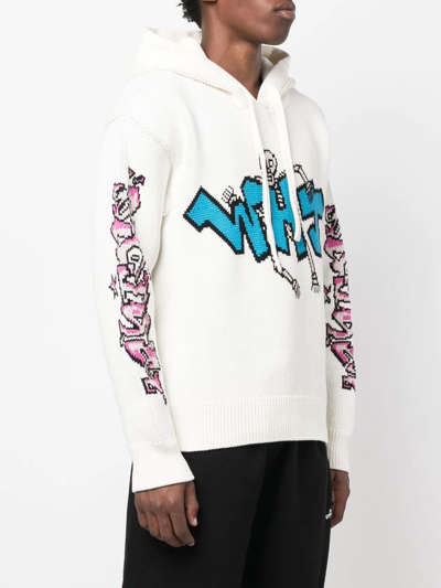 Off-white Graff Freest Wool Blend Knit Hoodie In Off White | ModeSens