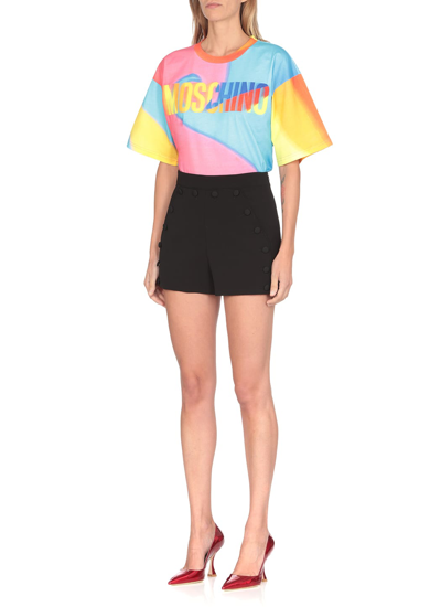 Shop Moschino T-shirt With Projection Print In Multicolor