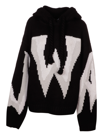 Shop Jw Anderson Gothic Logo Chunky Hoodie In 902