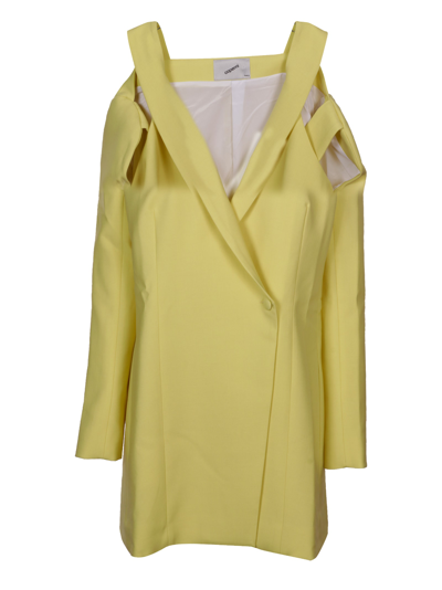 Shop Coperni Cutout Tailored Dress In Yellow