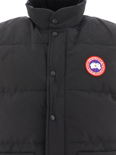Shop Canada Goose Logo Patch Padded Gilet In Black