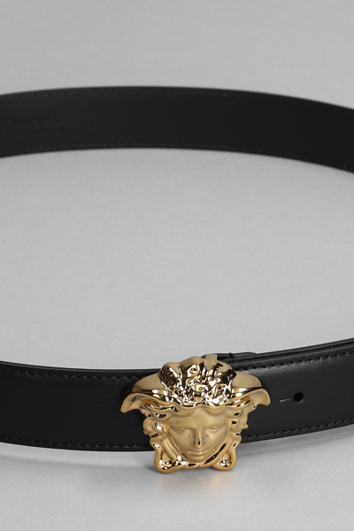 Shop Versace Belts In Black Leather