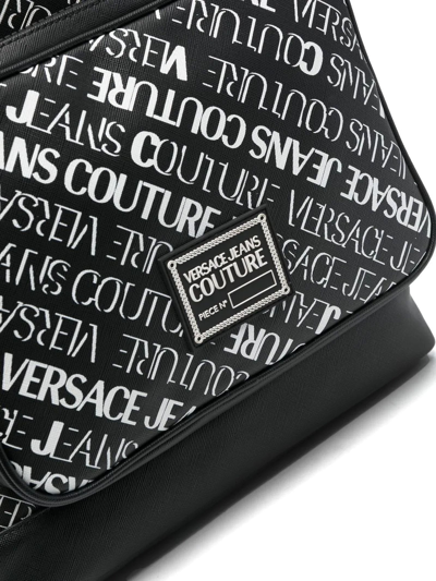 Shop Versace Jeans Couture Black Backpack In Black/white