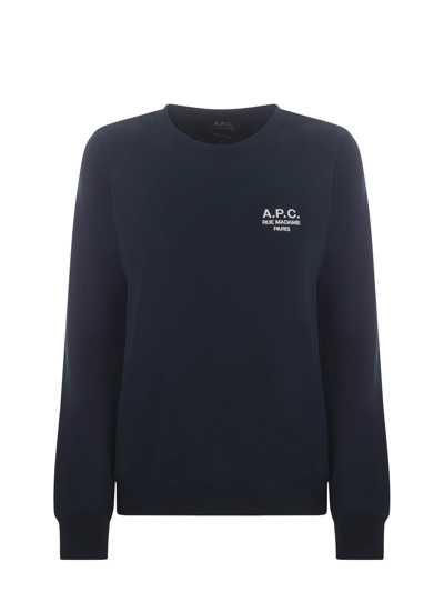 Shop Apc Sweatshirt A.p.c. In Cotton In Blu