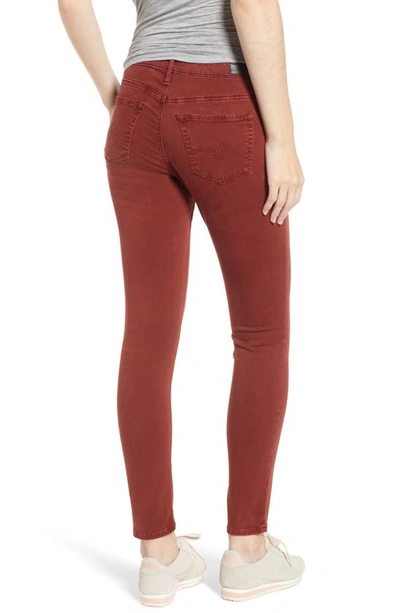 Shop Ag The Legging Ankle Jeans In Sulfur Tannic Red