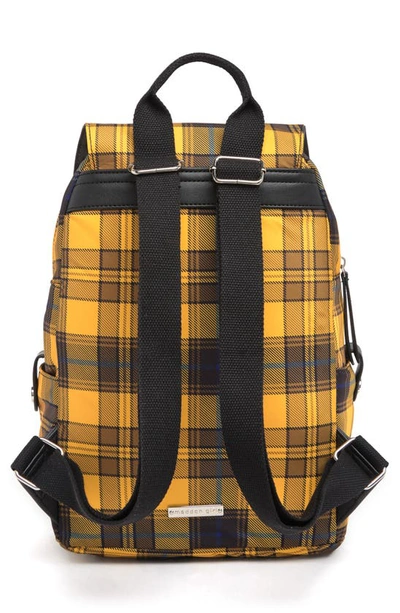 Shop Madden Girl Proper Flap Nylon Backpack In Yellow Multi