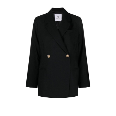 Shop Anine Bing Kaia Double-breasted Blazer - Women's - Polyester/wool In Black