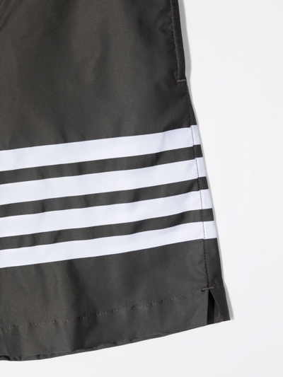 Thom Browne 4 Bar Print Swim Shorts In Grey