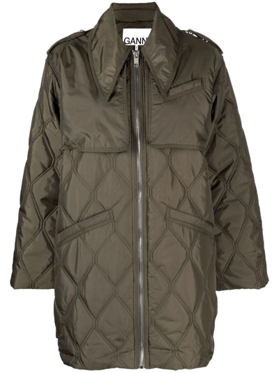 GEOMETRIC-QUILTED PANELLED JACKET