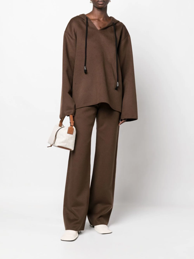 Shop Nanushka Bya High-waisted Straight-leg Trousers In Brown