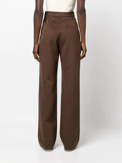 Nanushka High-waisted Straight-leg Trousers In Brown