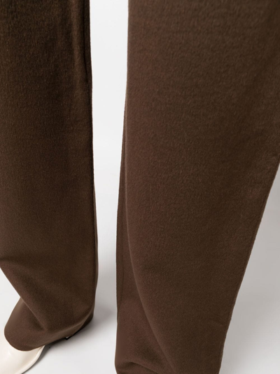 Shop Nanushka Bya High-waisted Straight-leg Trousers In Brown