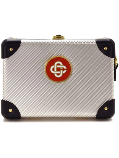 Casablanca Silver Globe-trotter Edition Miniature Case Bag In Silver