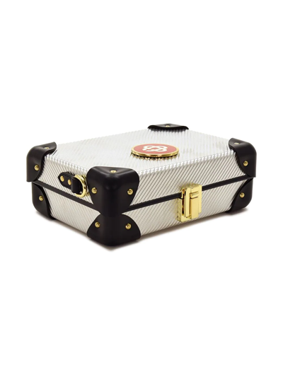 Casablanca Silver Globe-trotter Edition Miniature Case Bag In Silver