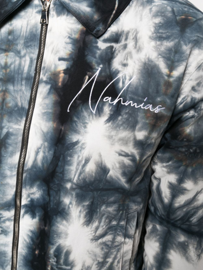 Shop Nahmias Padded Zip-front Jacket In Blacktyedye - Piece Dyed Stretch Twill