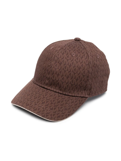 Shop Michael Kors Monogram-pattern Cap In Brown