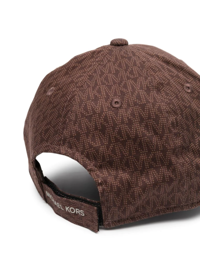 Shop Michael Kors Monogram-pattern Cap In Brown