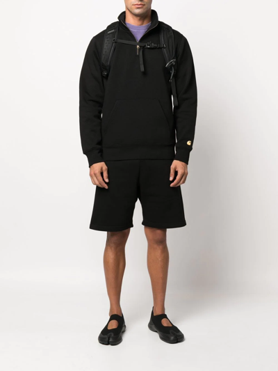 Shop Carhartt Embroidered-logo Track Shorts In 黑色