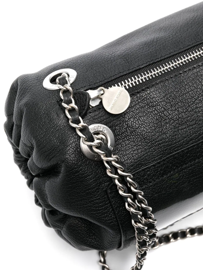 Shop Marine Serre Leather Shoulder Bag In 黑色