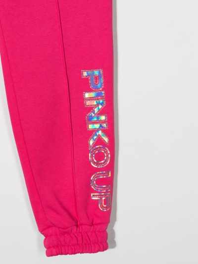 Pinko Logo-print Track-pants In 粉色