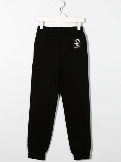 Shop Pinko Cotton Logo-print Track-pants In 黑色