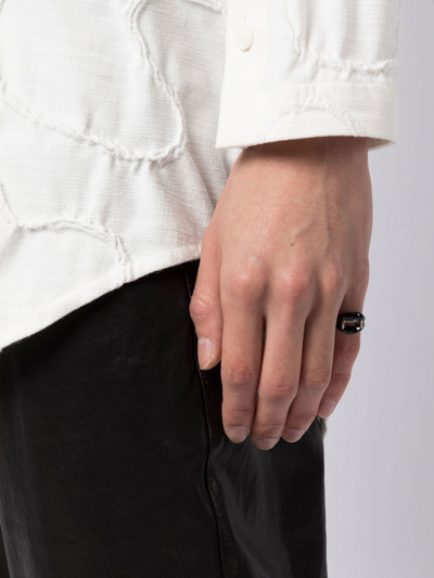 Shop Yohji Yamamoto Vampire Fang Silver-plated Ring In 黑色