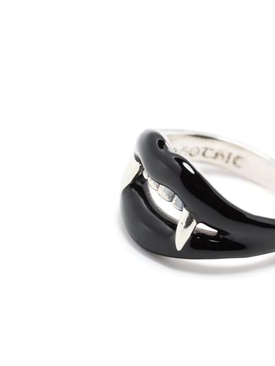 Yohji Yamamoto Vampire Fang Silver-plated Ring In 黑色