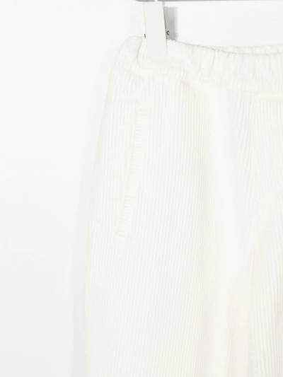 Shop Dondup Tapered Corduroy Trousers In 白色