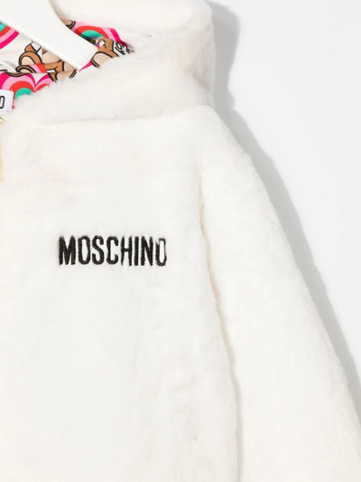 Shop Moschino Embroidered-logo Detail Bomber Jacket In 白色