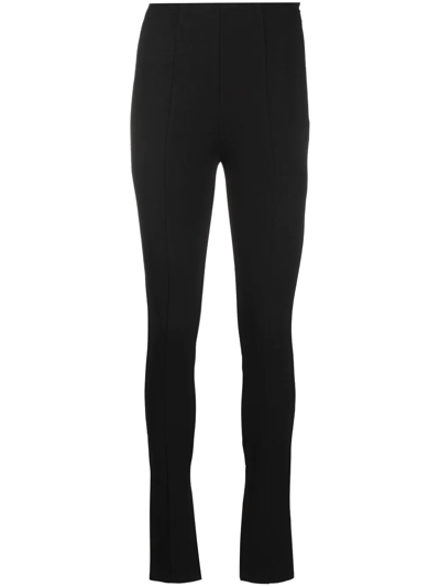 Shop Anine Bing Max High-rise Skinny Trousers In 黑色