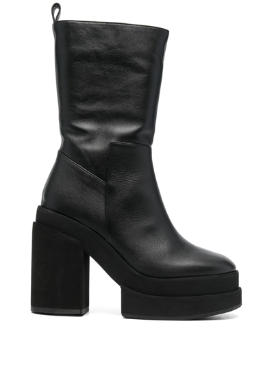 Shop Paloma Barceló Platform Chunky Heeled Boots In 黑色