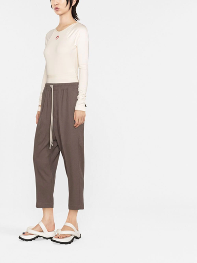 Shop Rick Owens Drop Crotch Cropped Trousers In Grey