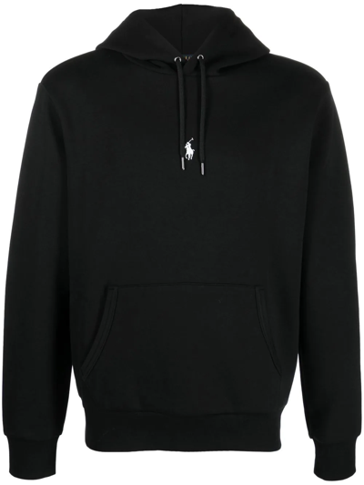 Shop Polo Ralph Lauren Embroidered-pony Detail Hoodie In 黑色