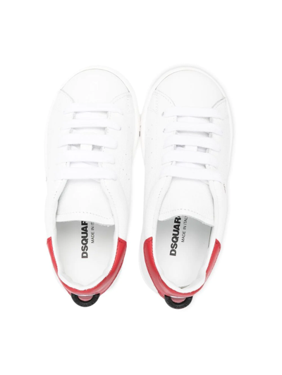 Shop Dsquared2 Low-top Leather Sneakers In 白色