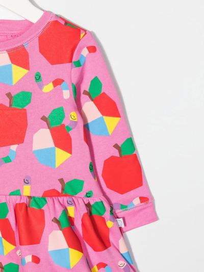 Shop Stella Mccartney Apple-print Organic Cotton Dress In 粉色