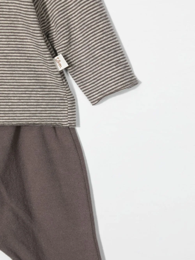 Shop Teddy & Minou Striped Two-piece Set In Grey