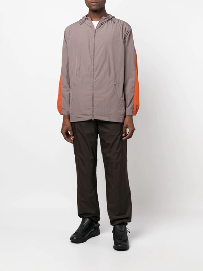 Shop Y-3 Colour-block Hooded Jacket In 灰色