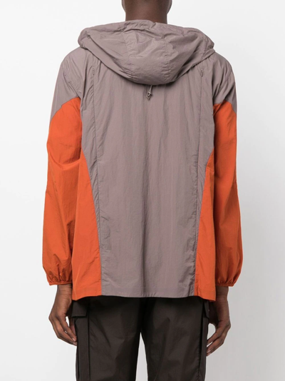 Y-3 Colour-block Hooded Jacket In 灰色