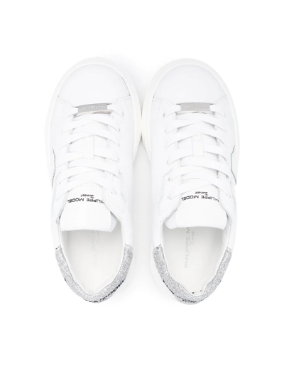 Philippe Model Low-top Leather Sneakers In 白色
