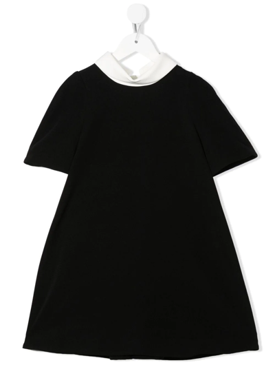 Shop Mi Mi Sol Panelled Empire-line Dress In 黑色