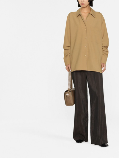 Nanushka Classic-collar Overshirt In 褐色