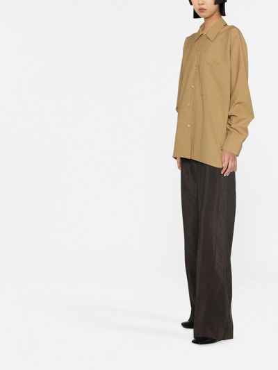 Nanushka Classic-collar Overshirt In 褐色
