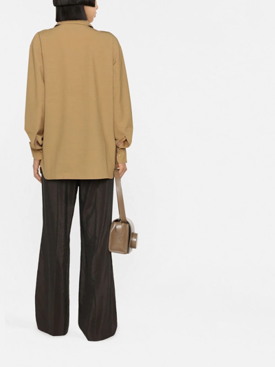 Nanushka Classic-collar Overshirt In 褐色