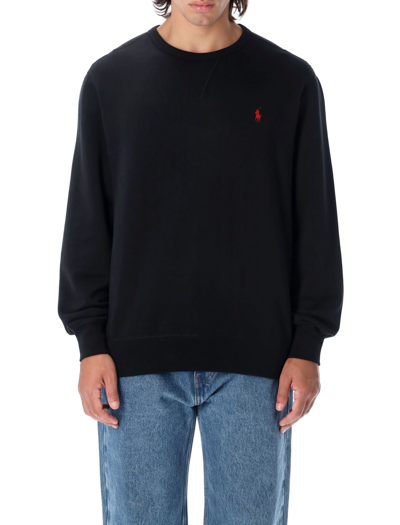 Shop Polo Ralph Lauren Classic Crewneck Sweatshirt In Black